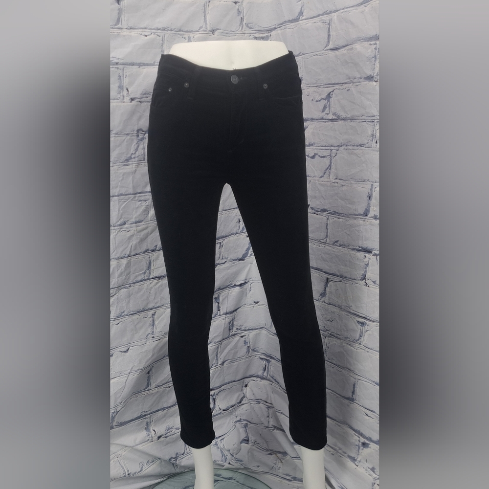 Citizens of Humanity COH Rocket High Rise Skinny Black Velour Corduroy Size 25 - Picture 12 of 16
